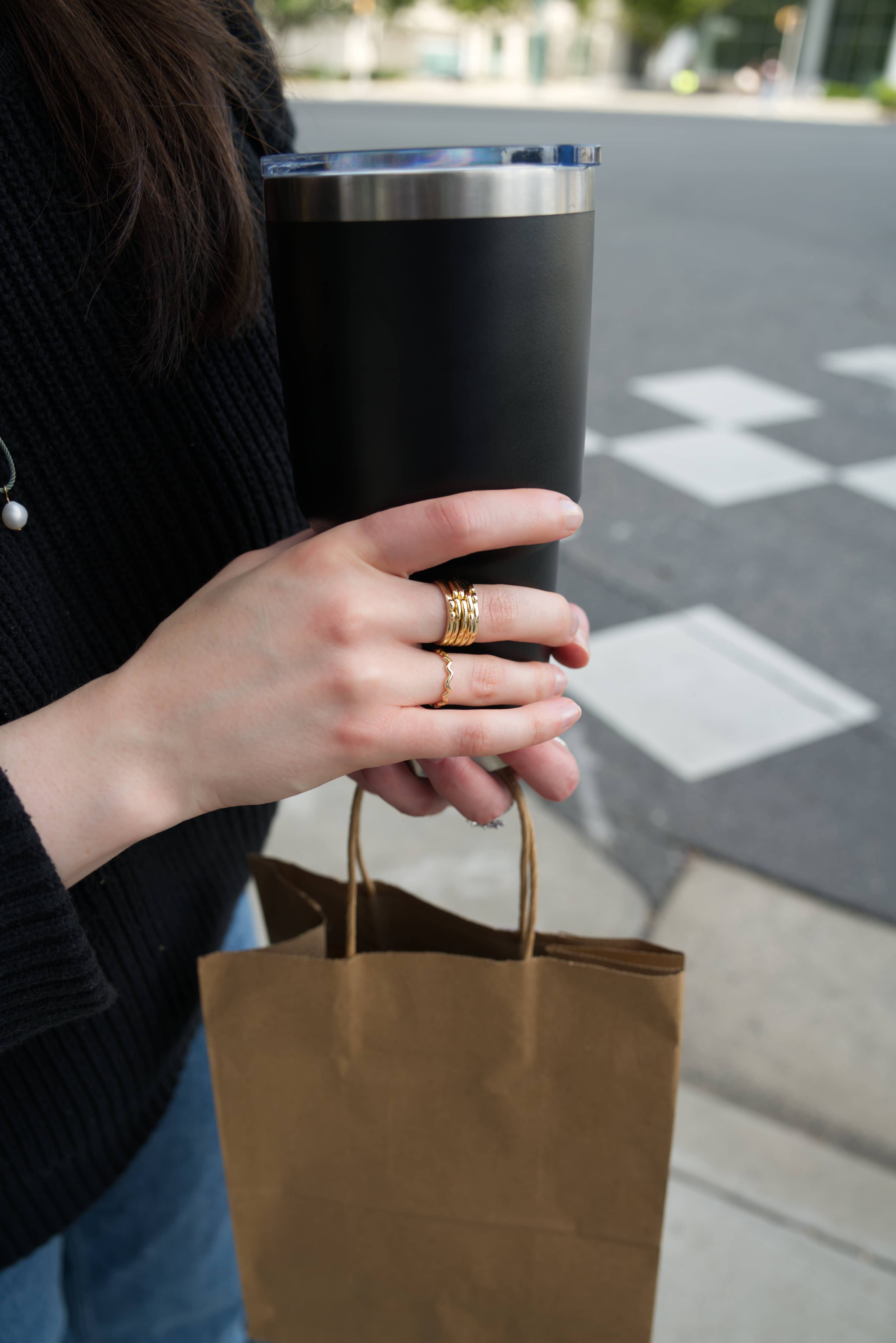 VUE by SEK - Wholesale Band/Stacked Ring - gold echo ring stack5