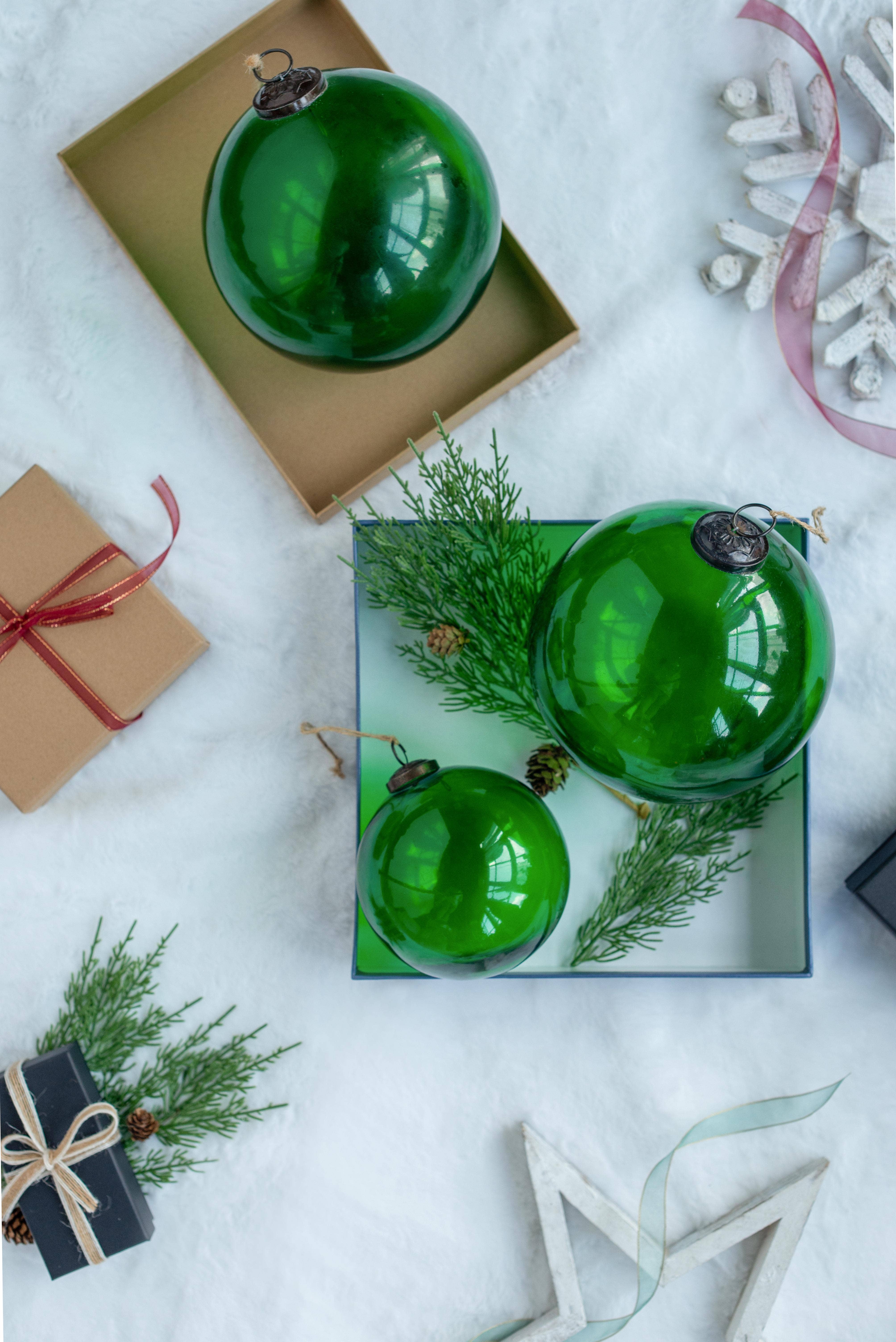 A&B Home Group Inc. - Wholesale Ornament - 5" Green Glass Ornament - Green3