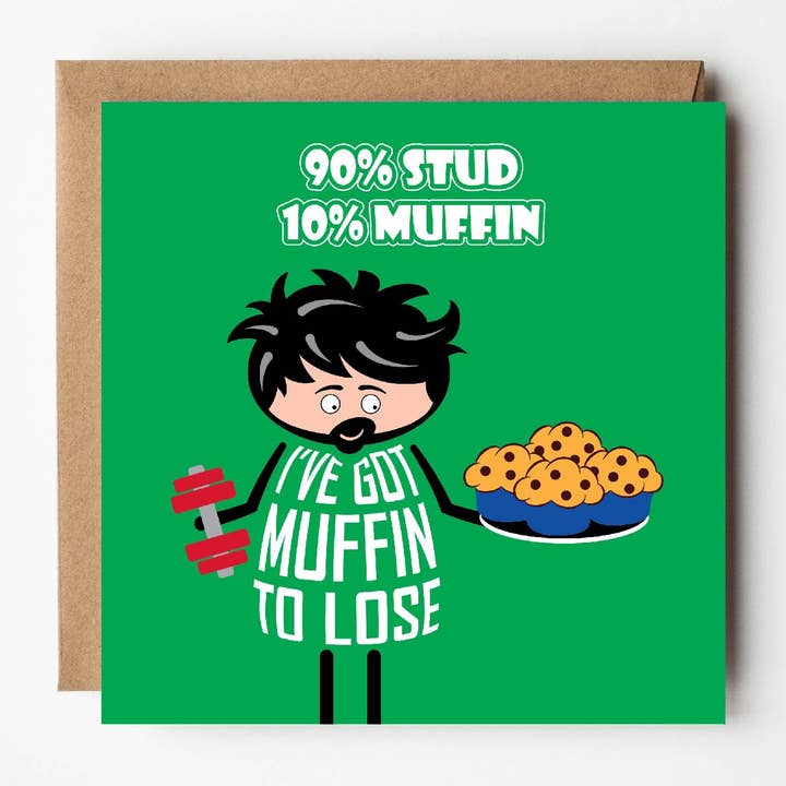 Stud muffin love card | Funny Valentine | Cheeky anniversary for wholesale by VERSED AID