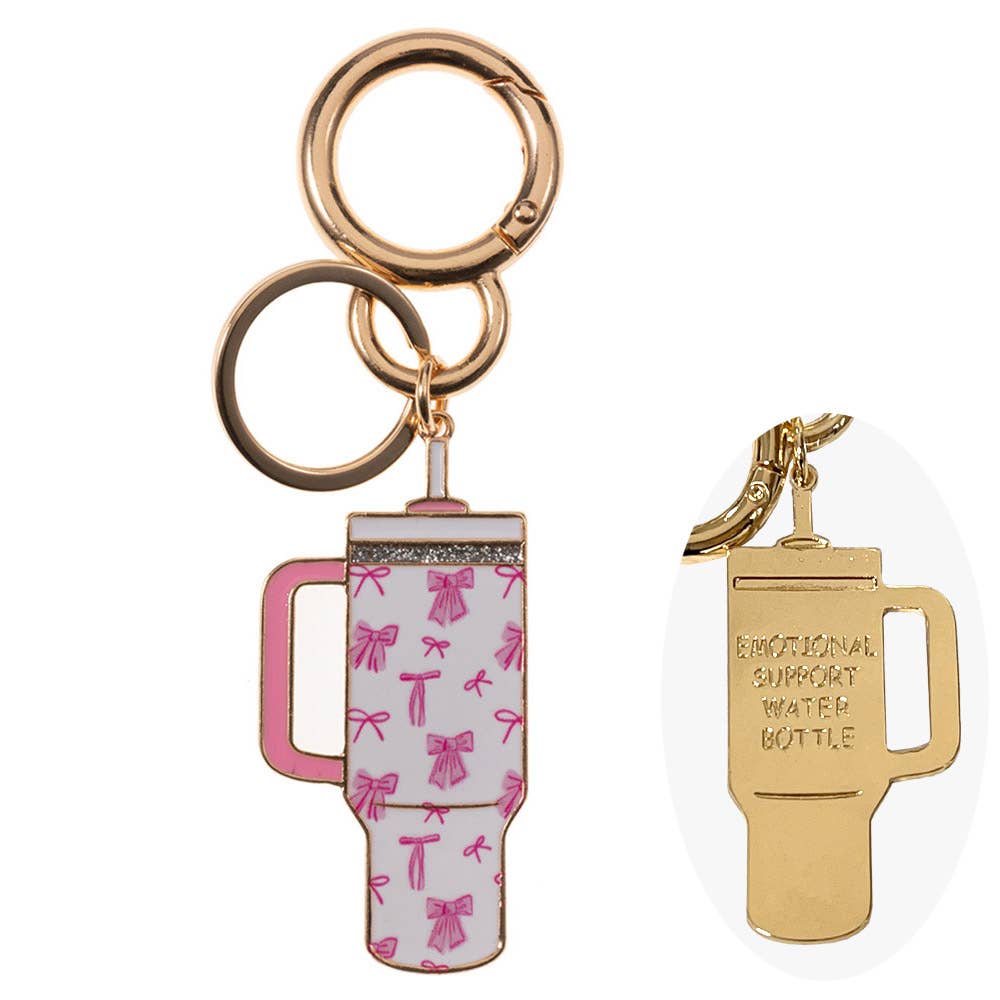 Sensibling Corp. - Wholesale Keychain - Women's - Enamel Floral Tumbler Back Engraved Keychain Bag Charm8