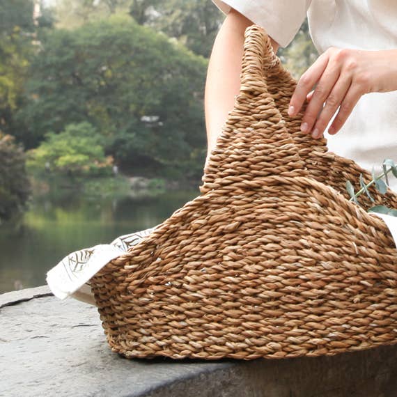 Handwoven Wicker Storage Basket • Savar Picnic Basket for wholesale by KORISSA