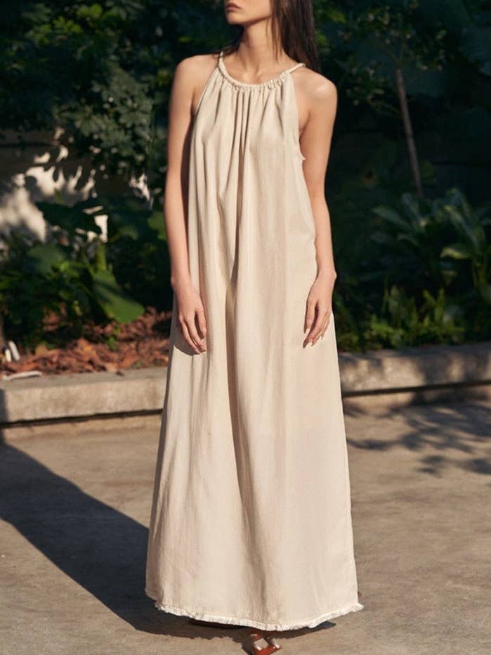 Maxiklänning med halterhals och tofsfåll för wholesale av Juniper Theory