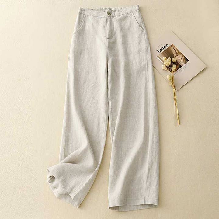 Whisper Mint - Wholesale Pants - Women's - trousers fashionable loose cotton linen pants