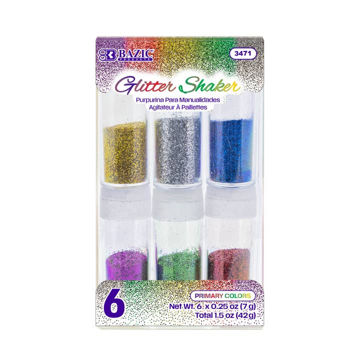 BAZIC Products - Wholesale Glitter - Glitter Shaker 7g (6/PVC Box) Primary Color0