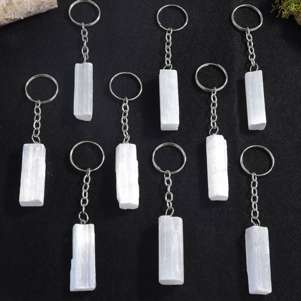 Natures Artifacts Inc - Wholesale Keychain - Unisex - Selenite Key Chain | Gemstone Key Chains | Crystal Key Chain1
