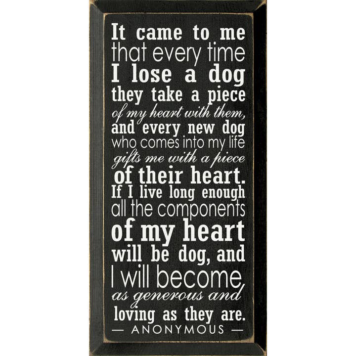 It Came to Me Dog Memorial Vertical Wood Sign for wholesale by SAWDUST CITY