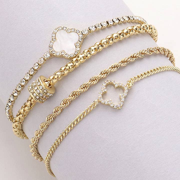 Embellish Your Life - Wholesale Jewelry Set - Set of 4 Clover Bracelet