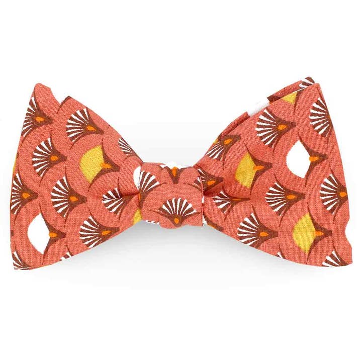 Apache clay red graphic bow tie for wholesale by Le Coq en Pap'
