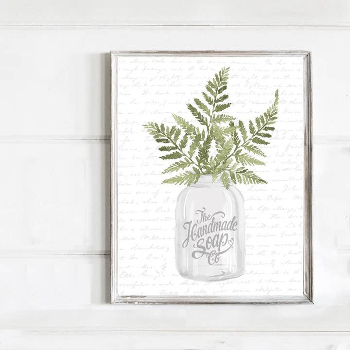 Jabón hecho a mano en tarro de masón blanco para venta al por mayor de Lettered & Lined