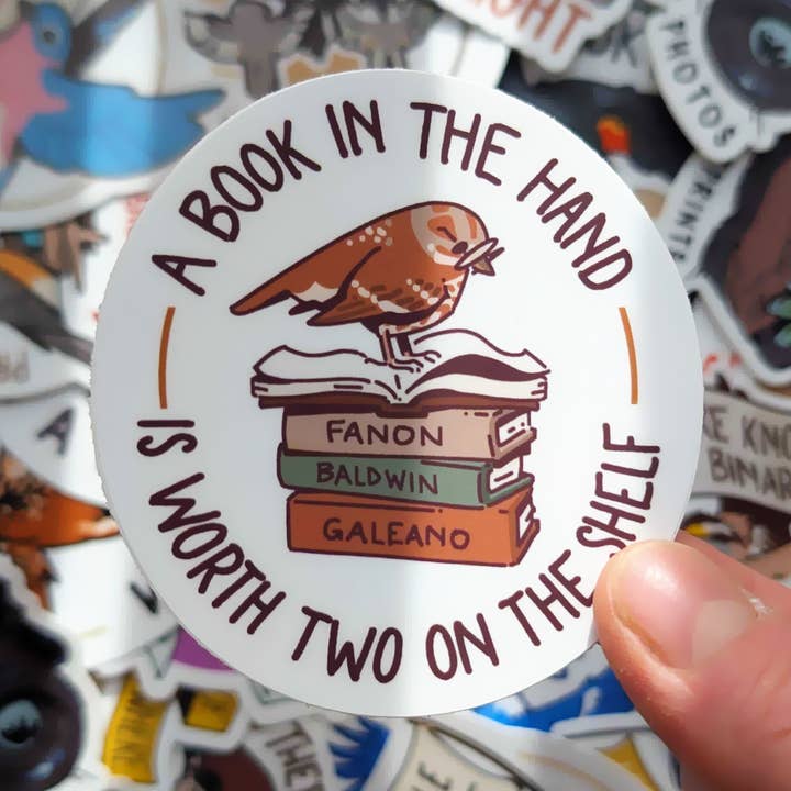 weneedtogooutside - Wholesale Sticker - Book in the Hand Sticker1