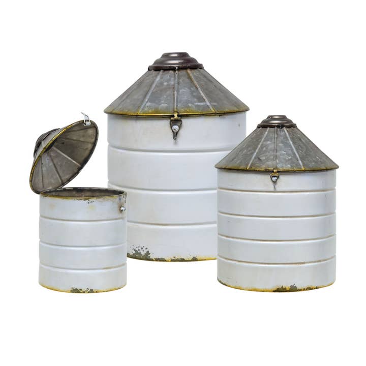 Col House Designs - Wholesale Decorative Jar - White Silos - Set of 3