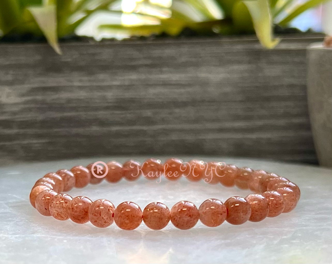 KayleeNYC - Wholesale Beaded Bracelet - Natural Sunstone 6mm 7.5” Crystal Healin4