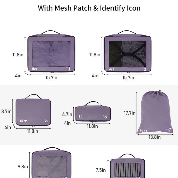 wandf - Wholesale Packing Cube - 7 Set Tear-Resistant Packing Cubes Travel Organizer13