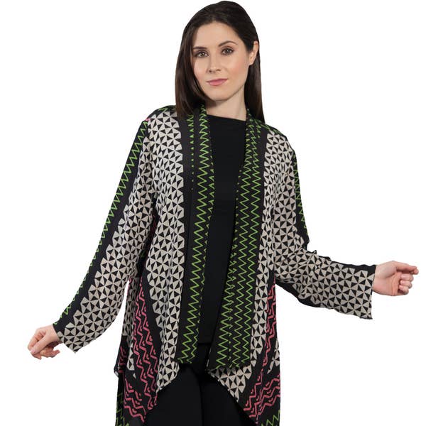 Kimono Jack - Black Coral Lime voor wholesale door Harshita's Designs