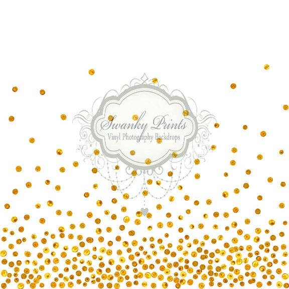 SALE / In Stock / READY To SHIP 5ft x 5ft Gold Paint Spots for wholesale by Swanky Prints