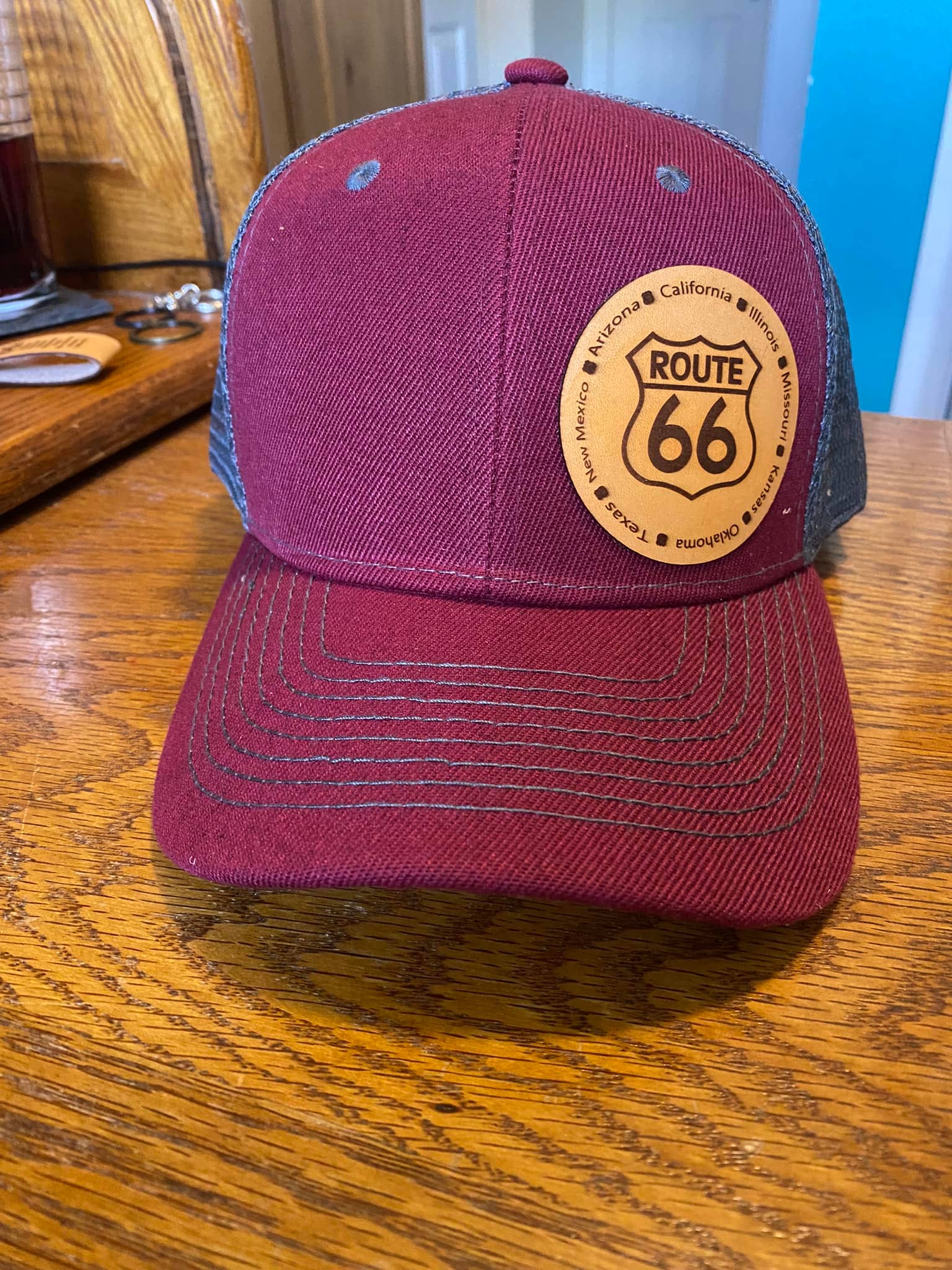 DK LaserWorx - Wholesale Trucker Hat - Unisex - Route 66 Ball Cap with Laser Engraved Leather Route 66 Patch5