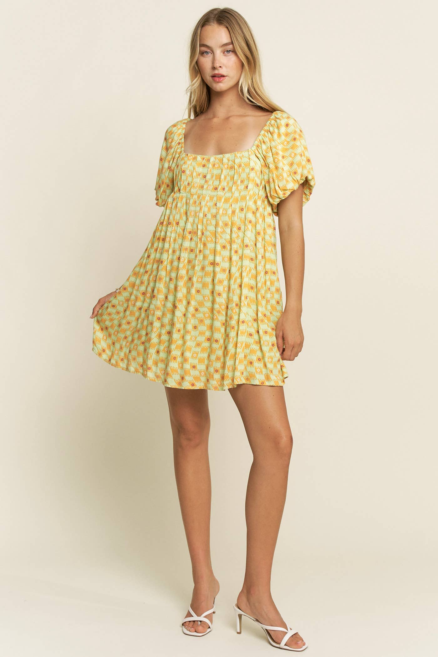 Hersy - Wholesale Dress - Women's - PUFF SLEEVE MINI DRESS- HD02202