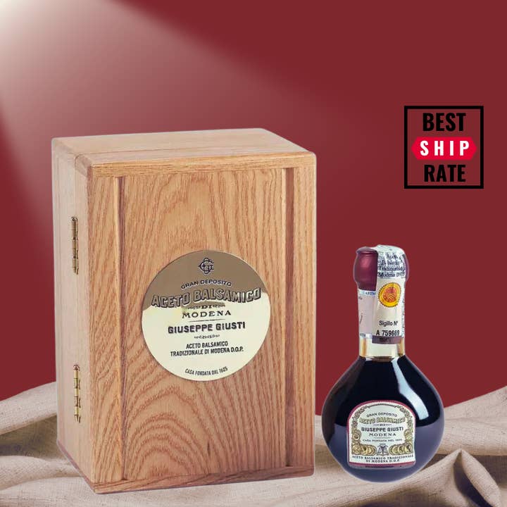 Casacella Foods - Wholesale Vinegar - Giusti Balsamic Vinegar of Modena Traditional Extravecchio Wooden Gift Box 3.38oz (100ml) 1 Units