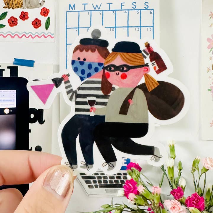 Daria Solak Illustrations - Wholesale Sticker - PARTNERS IN WINE sticker