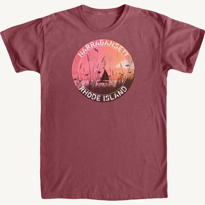 Narragansett Text Ball Premium Tee for wholesale by Salt Water Colours