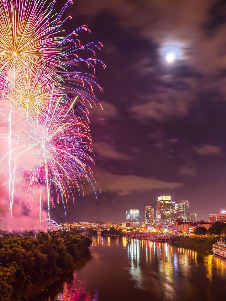 Affiche Nashville - Feux d'artifice du 4 juillet à Nashville pour la vente par Posters & Puzzles