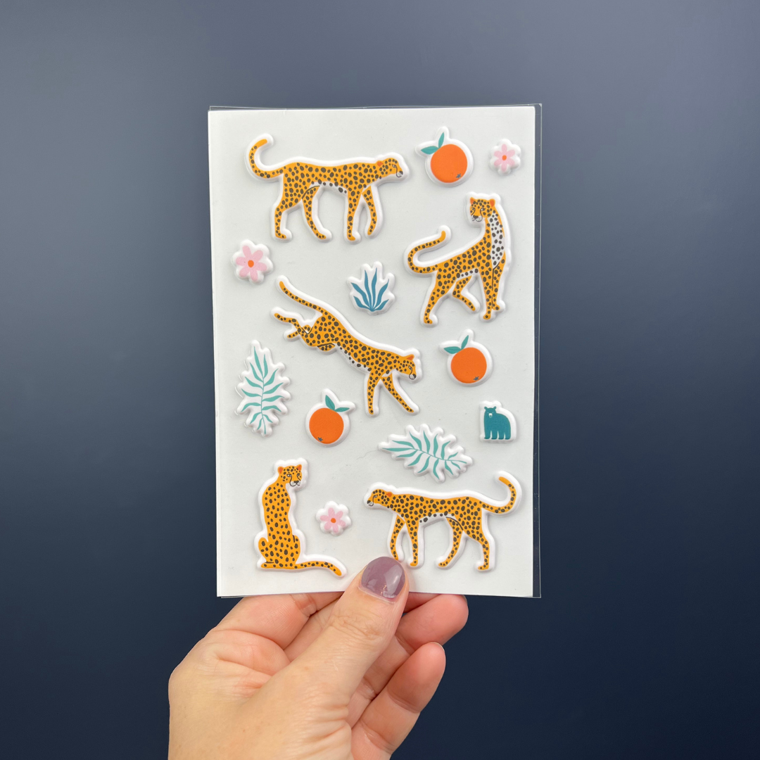Four Bears Sticker Club – Adesivo por atacado – Leopardos Puffy3