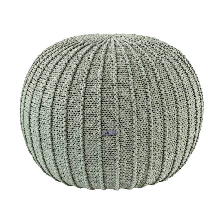 Puf de punto, mediano | LIGHT OLIVE para venta al por mayor de Zuri House