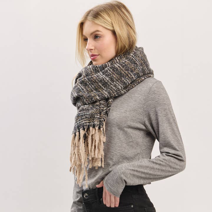 Hana - Wholesale Scarf - Women's - Multi Colors Super Soft with Fringes Winter Scarf3