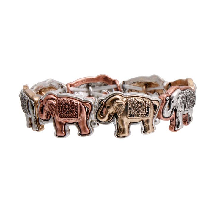 PinktownUSA – Großhandel Armband mit Charms/Anhängern – Elefanten-Armband mit Metall-Gravur