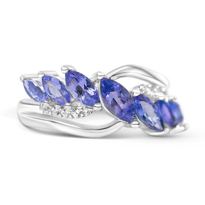 0.42ct Marquise Tanzanite Ring in 925 Sterling Silver (PJC21807R) for wholesale by Blue Star Gems NY