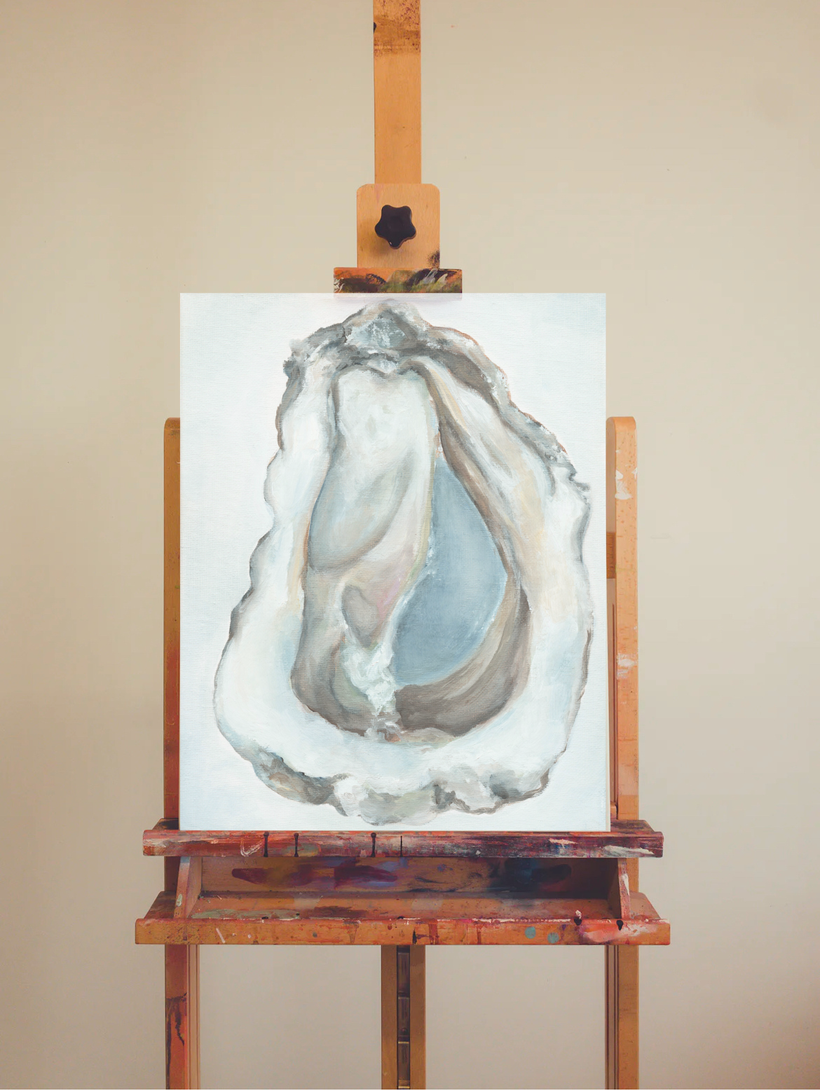 Melissa Dayton Art and Design - Wholesale Gallery Wall Set - Set of 3 Art Print Coastal Art Oil Canvas Blue Oysters2