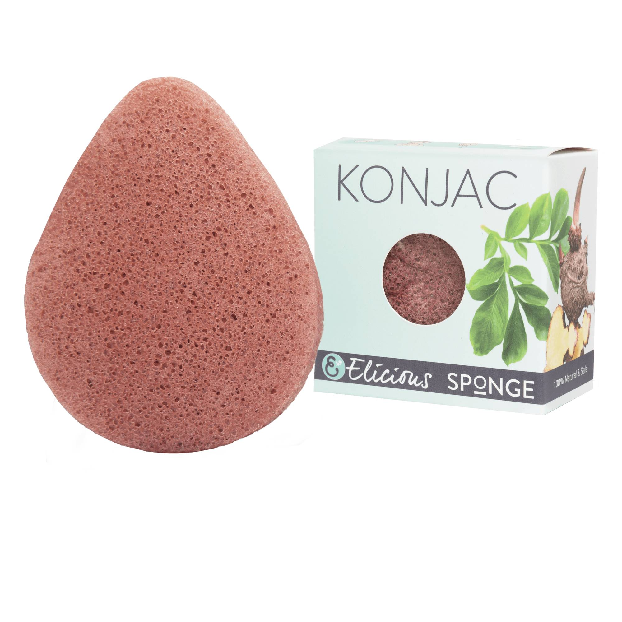 Elicious - Wholesale Facial Cleanser - Konjac spons voor het gezicht rode Franse klei - gevoelige huid1