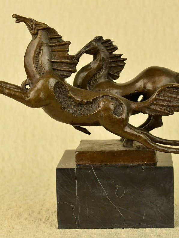 Gesigneerd origineel Milo Dual Horses Paard Moderne Kunst Abstract Beeldhouw voor wholesale door Bronzhaus