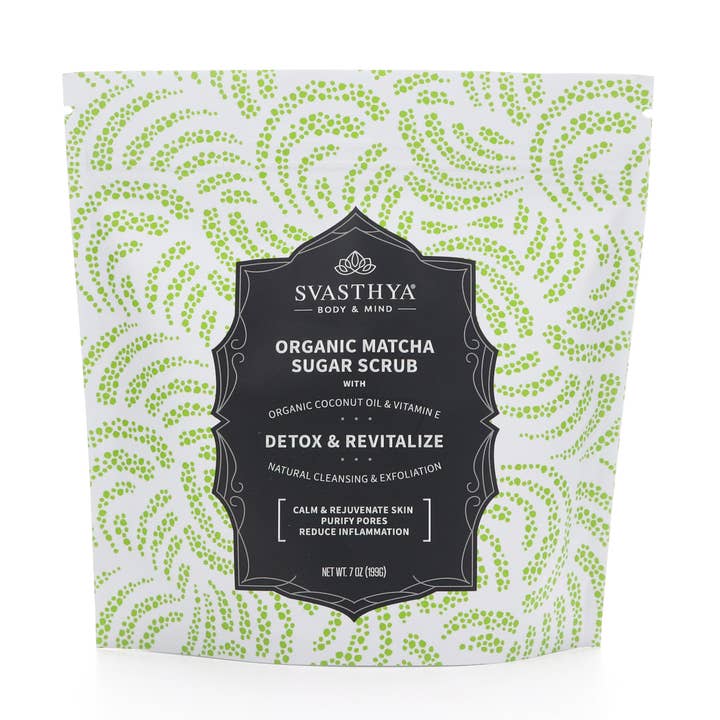 Gommage au sucre au matcha biologique 20 oz pour la vente par Svasthya Body & Mind