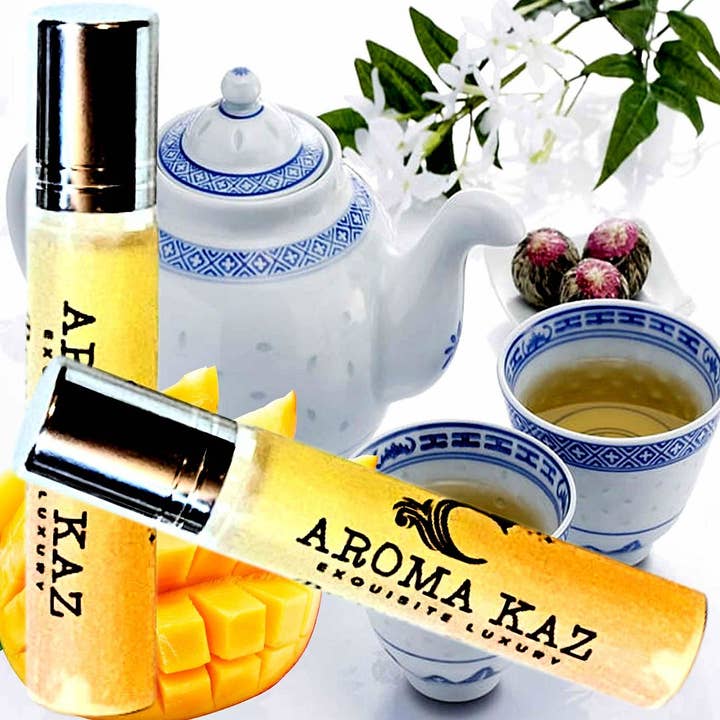 White Tea & Mango Roll On Perfume Fragrance Oil for wholesale by Aroma Kaz