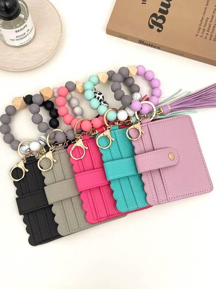 Beaded Bracelet Keychain Card Holder Wallet for wholesale by Vanilla Monkey