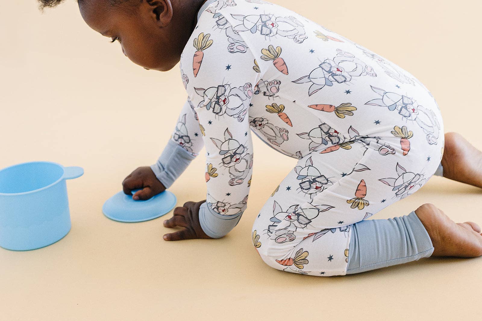 Lucky Panda Kids - Venta al por mayor Peto - Bebés - Mono de bebé con cremallera de bambú para Pascua | Conejito Rad8