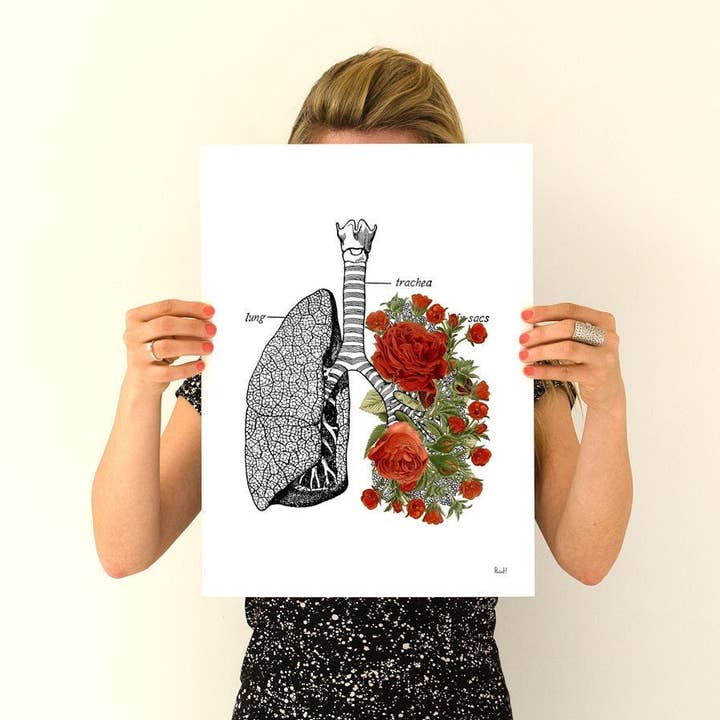 Pulmões com rosas vermelhas por atacado de PRRINT!