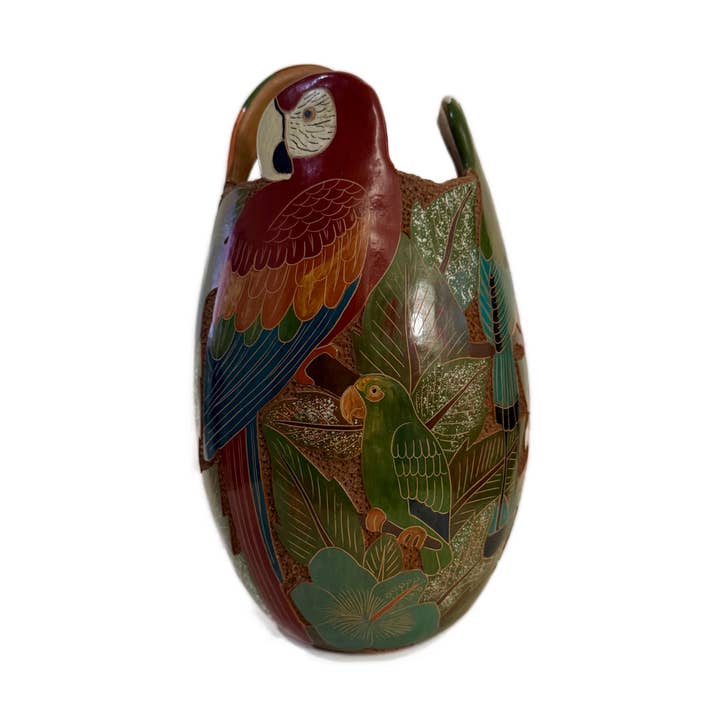 Tropical Birds Pot for wholesale by Mundo Handmade