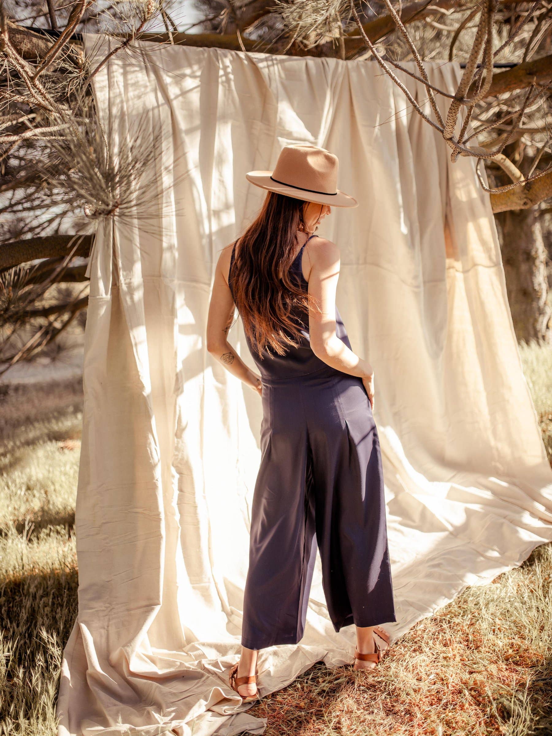 VALANI - Wholesale Pants - Women's - Phalla Wide Leg Tencel Pants Navy Blue1