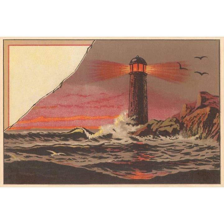 Postcard BR-109 Lighthouse, Torn Corner for wholesale by Found Image Press