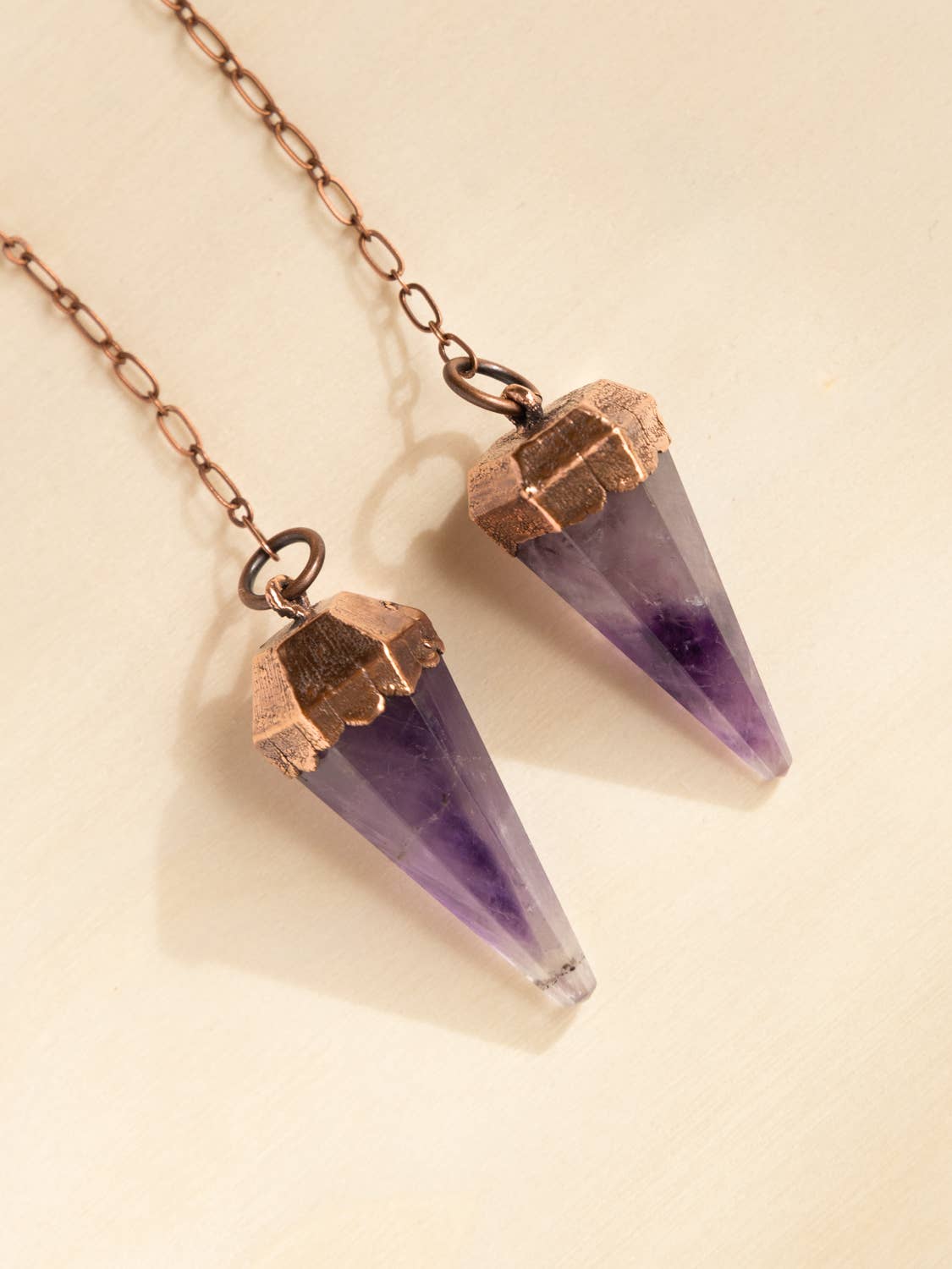 The Cyprus Cabinet - Wholesale Spiritual Stone/Crystal - Amethyst Copper + Crystal Pendulum3
