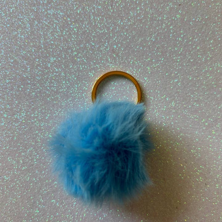 Puppies & Pom Poms - Wholesale Pet collar charm – Cat/dog - Mixed colours - Mini PomPom Keyrings - (without clips)22