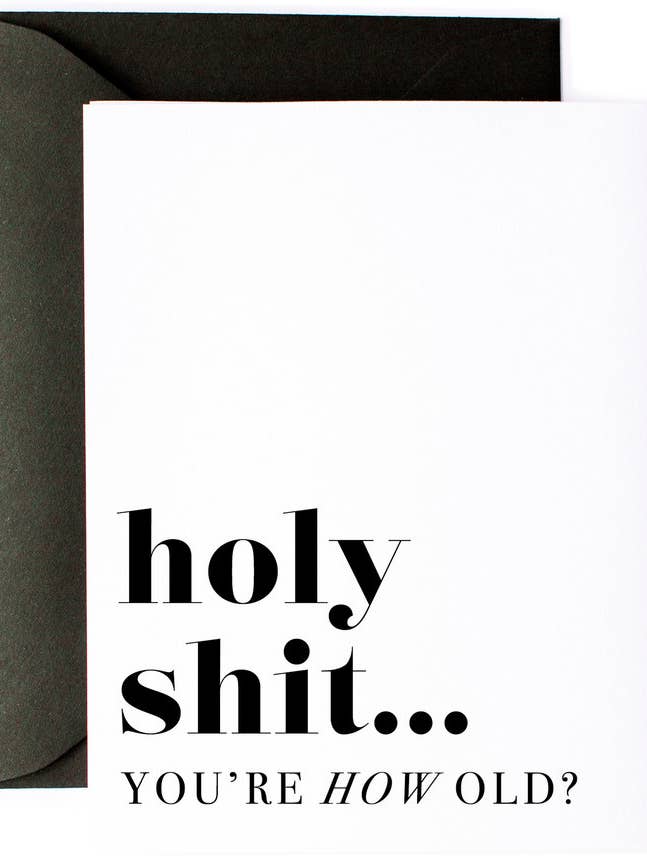 You're How Old - Funny Friendship Birthday Greeting Card for wholesale by Kitty Meow Boutique