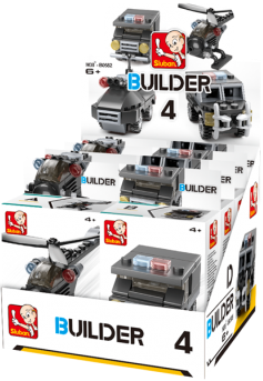 Texas Toy Distribution - Vendita all'ingrosso Set di costruzioni - Bambini - Set da esposizione Builder Police Building Brick, 2 pezzi per ogni kit A-D1