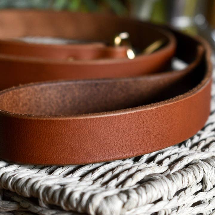 Integral Leather - Wholesale Pet leash – Dog - Chestnut Leather Dog Leash | Personalised Dog Lead | Brass Snap Genuine Leather2