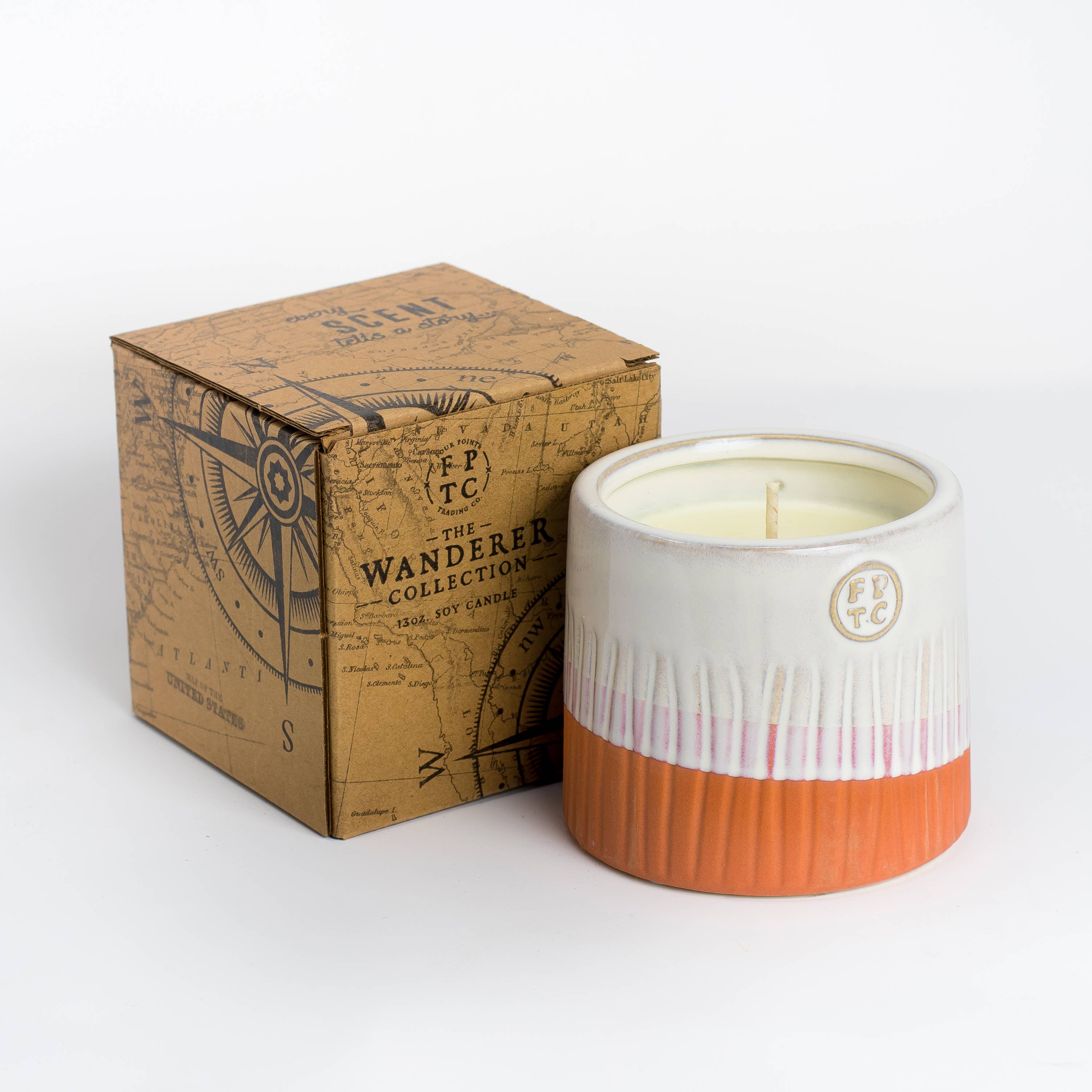 Four Points Trading Co - Wholesale Jar/Filled Candle - The Wanderer 13 oz Gypsy Wind Soy Candle0