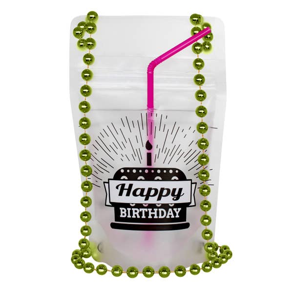 NeckSip - Wholesale Party Favor - Happy Birthday - Draagbare drankzakjes (12 oz | 2-pack)4