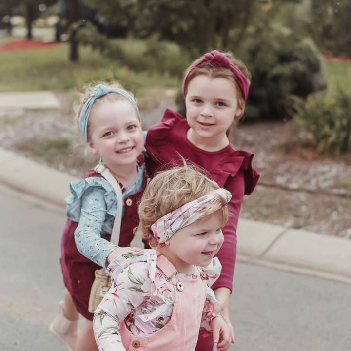 With Love for Kids - Wholesale Fashion Headband - Kids - BASICS Ribbed Knot Headband - EGGPLANT1