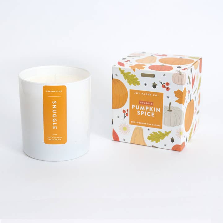 SNUGGLE (Pumpkin Spice) Candle, Fall Candles for wholesale by Joy Paper Co.